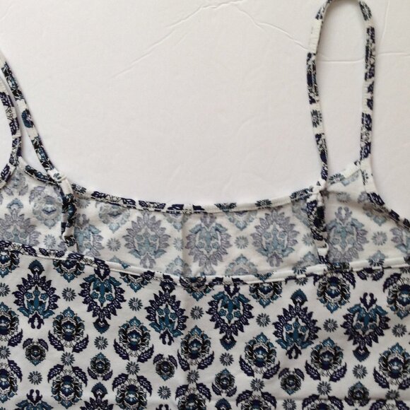Ann Taylor Factory Women's Girls Size M Tank Top Adjustable Straps Blue White - Picture 4 of 6